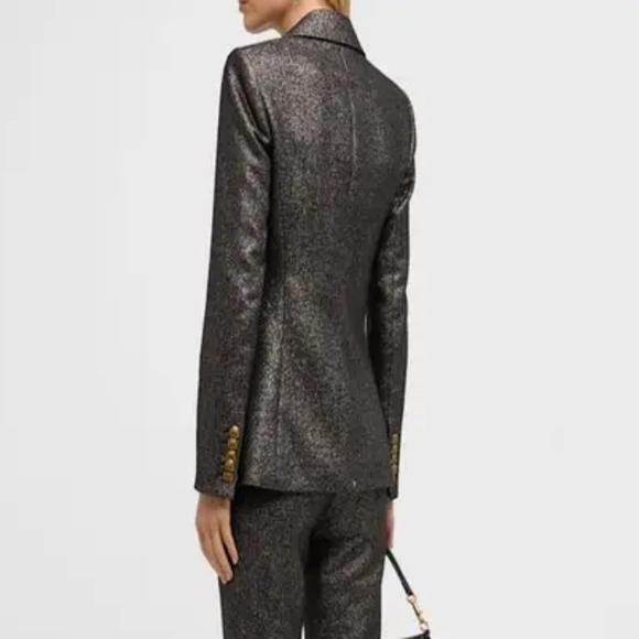 Veronica‎ Beard Ashburn Dickey Jacket blazer Sparkly Shimmer Gold Black 0 - Picture 2 of 8